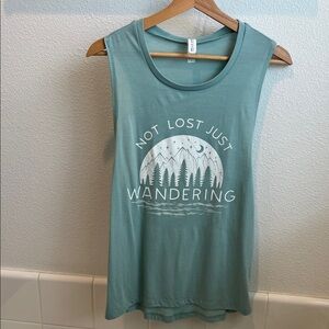 Bella Canvas Teal Muscle Tee - Not Lost Just Wandering